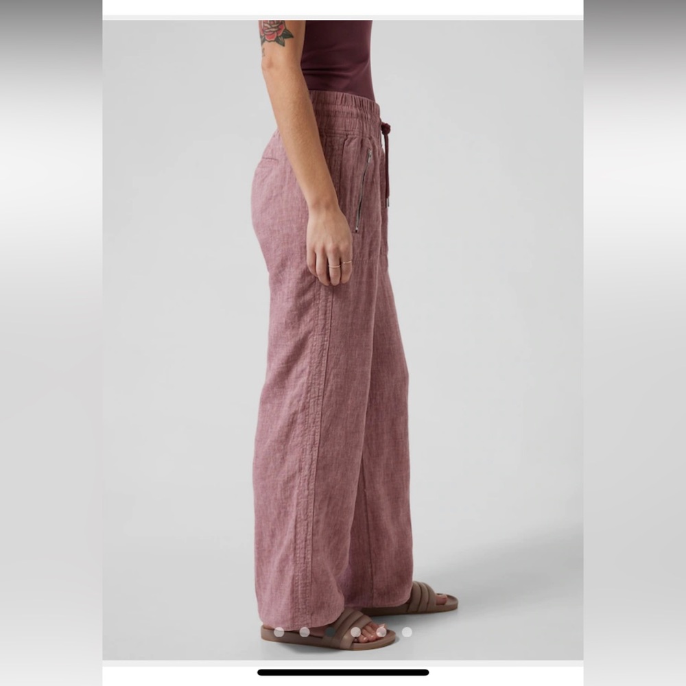 NWT ATHLETA Cabo linen textured wide leg pants - Picture 3 of 4